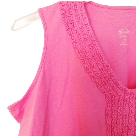 Talbots Pink Tuxedo Tank Top Size IX - Picture 2 of 10